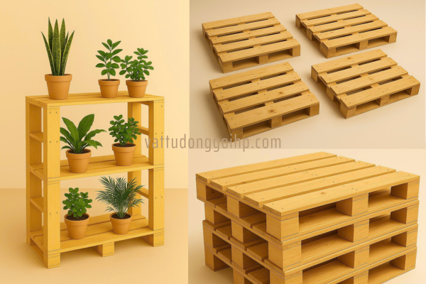 Bục để cây cảnh pallet gỗ